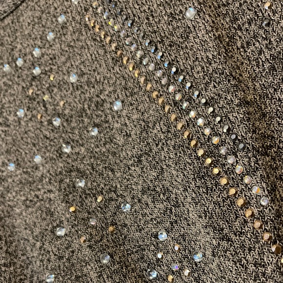 Vanity Sheer Rhinestone Top Size L - Picture 2 of 3